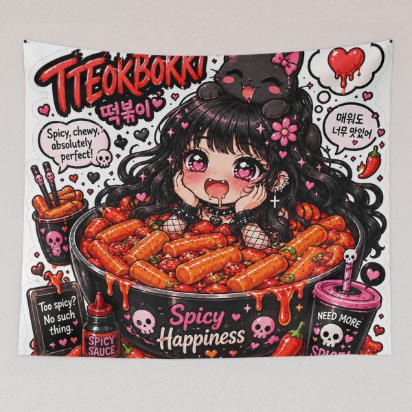 Item preview, Goth Food Gremlin Loves Tteokbokki designed and sold by AnnekeJordaan.