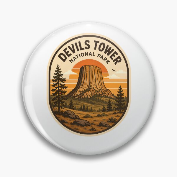 Item preview, Devils Tower National Monument Wyoming Vintage Retro Travel Patch designed and sold by LittleArij.