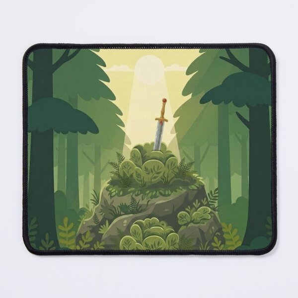 Item preview, Sword In The Stone Forest Illustration designed and sold by WithoutBorders4.
