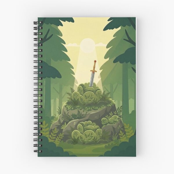 Item preview, Sword In The Stone Forest Illustration designed and sold by WithoutBorders4.