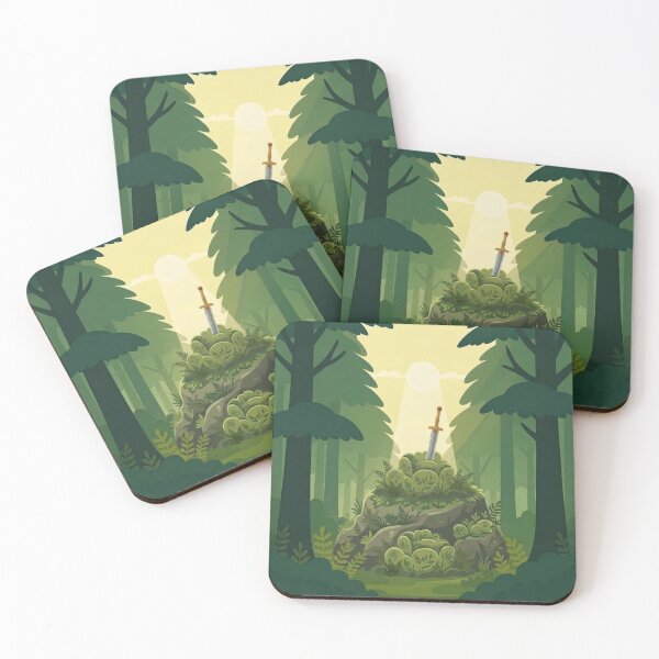 Item preview, Sword In The Stone Forest Illustration designed and sold by WithoutBorders4.