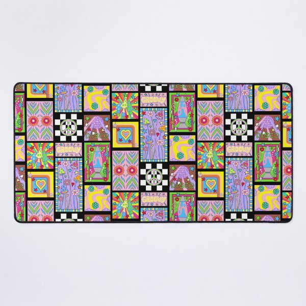 Item preview, Cute Flower Power Retro Psychedelic Patchwork Montage designed and sold by kitschandkawaii.