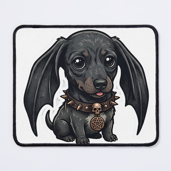 Item preview, Gothic Dachshund Dog with Bat Wings designed and sold by BetweenForms.