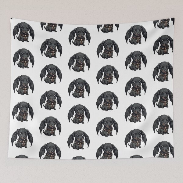Item preview, Gothic Dachshund Dog with Bat Wings designed and sold by BetweenForms.