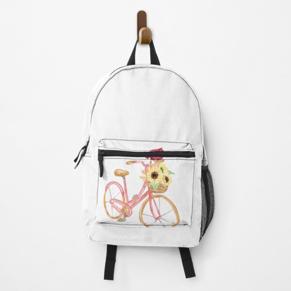 Item preview, Cute Pink Bicycle with Vibrant Sunflowers Art designed and sold by Sela Art .