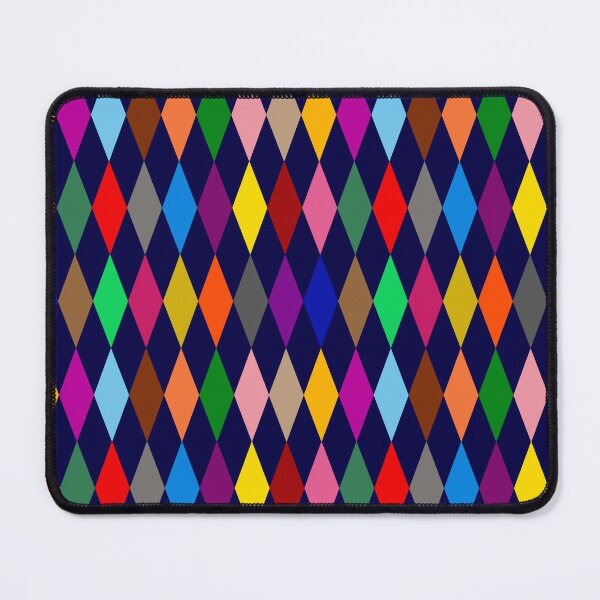 Item preview, Colorful Harlequin Diamonds Design Navy Blue  designed and sold by PatternTitan.
