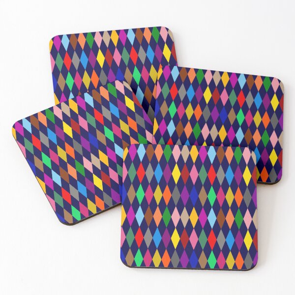 Item preview, Colorful Harlequin Diamonds Design Navy Blue  designed and sold by PatternTitan.