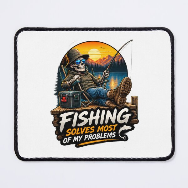 Item preview, Fishing Solves Most of My Problems – Funny Fisherman Design designed and sold by Kazektshirt.