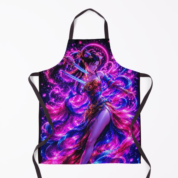 Item preview, Cyberpunk Neon Blade Dancer - Futuristic Fantasy Art designed and sold by NeonRealmsStudio.