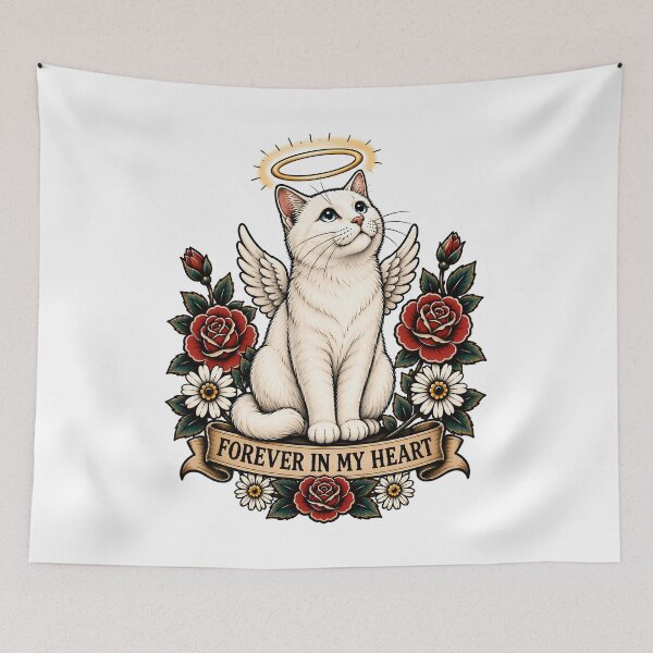 Item preview, Forever In My Heart Angel Cat designed and sold by Old's Cool Cat Studio.