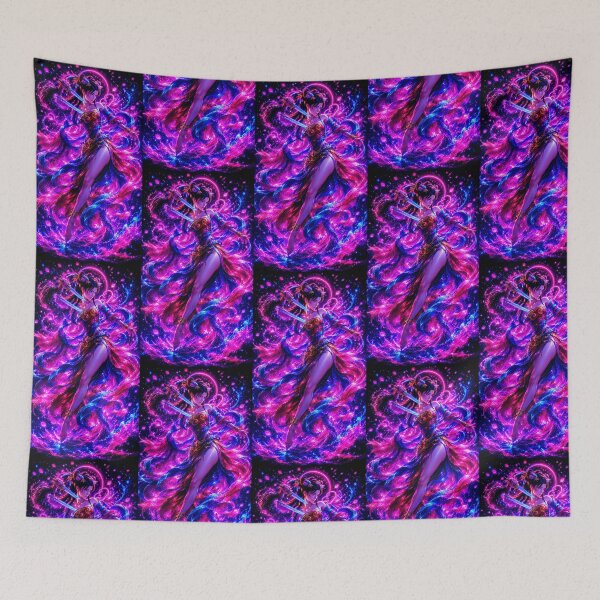 Item preview, Cyberpunk Neon Blade Dancer - Futuristic Fantasy Art designed and sold by NeonRealmsStudio.
