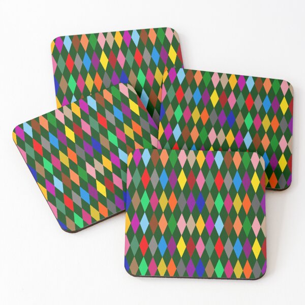 Item preview, Colorful Harlequin Diamonds Design Green  designed and sold by PatternTitan.