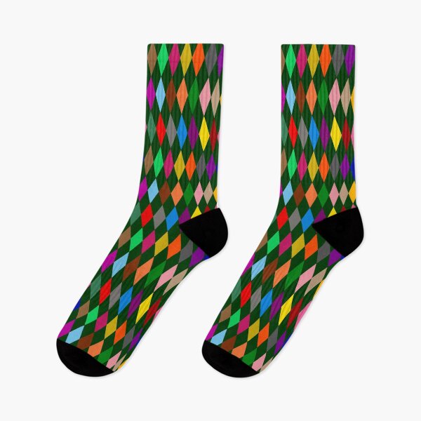 Item preview, Colorful Harlequin Diamonds Design Green  designed and sold by PatternTitan.