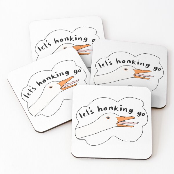 Item preview, White Goose “Let’s honking go”, white designed and sold by Shnuch.
