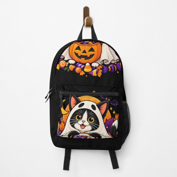 Item preview, Cute Halloween Ghost Cat Pumpkin Candy designed and sold by Retro Whiskers.