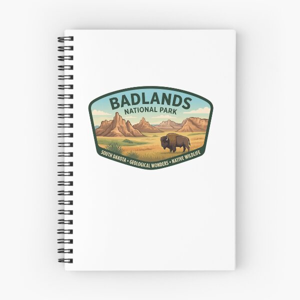 Item preview, Badlands National Park South Dakota Vintage Bison Nature Badge designed and sold by LittleArij.