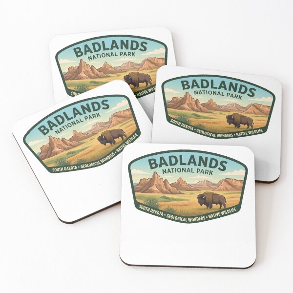 Item preview, Badlands National Park South Dakota Vintage Bison Nature Badge designed and sold by LittleArij.