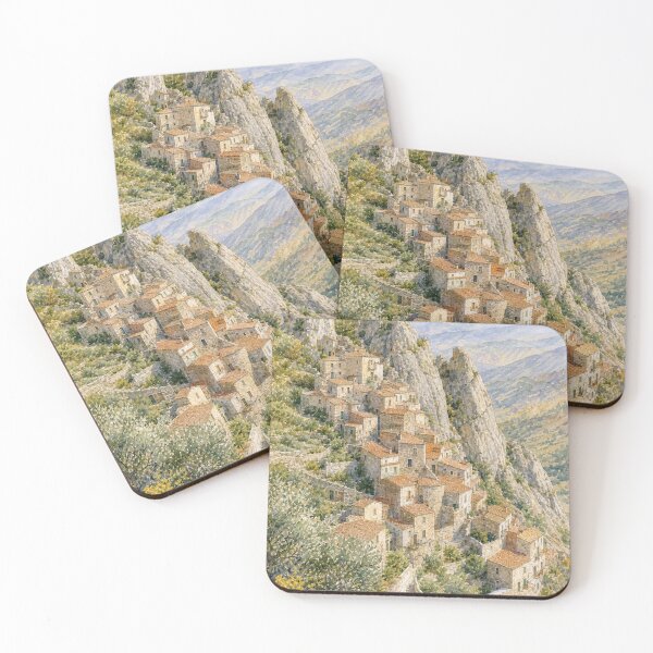 Item preview, Castelmezzano Village in Basilicata Watercolour designed and sold by FurusatoGallery.