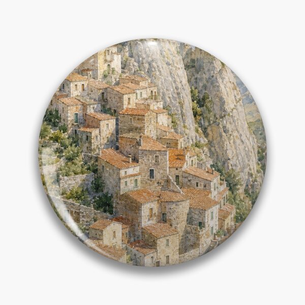 Item preview, Castelmezzano Village in Basilicata Watercolour designed and sold by FurusatoGallery.