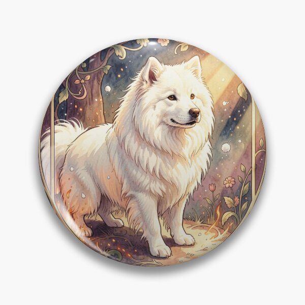 Item preview, Samoyed in Art Nouveau style with elegant Art Nouveau flow designed and sold by FotoworldEdel.