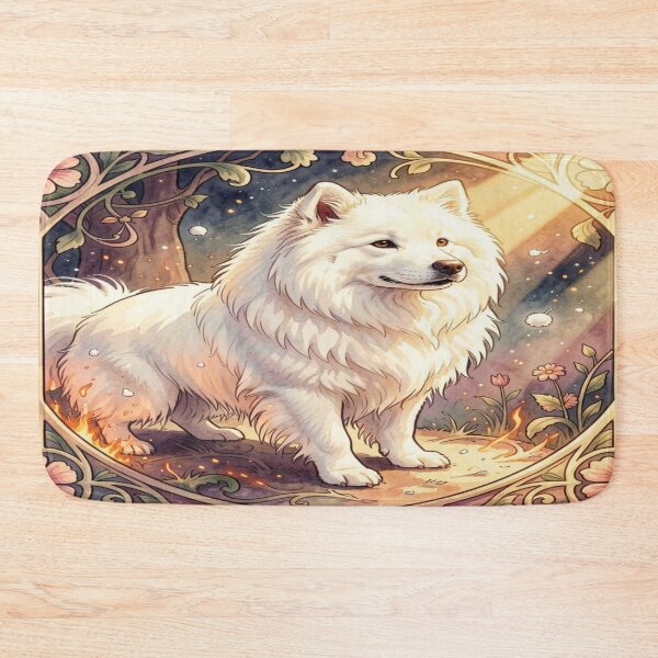 Item preview, Samoyed in Art Nouveau style with elegant Art Nouveau flow designed and sold by FotoworldEdel.
