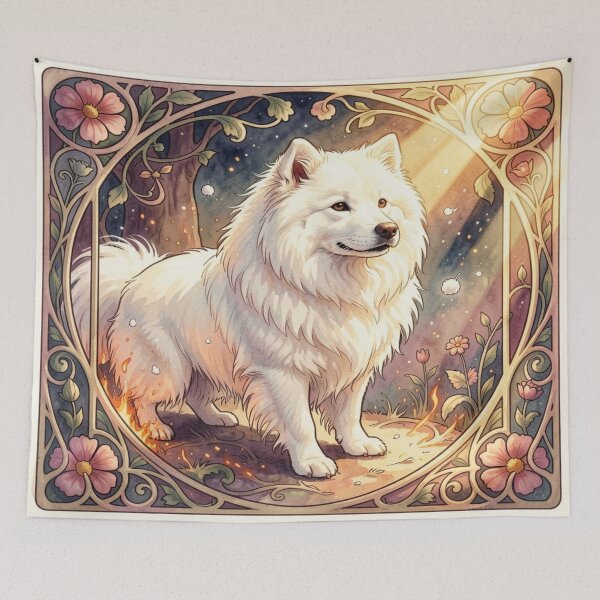 Item preview, Samoyed in Art Nouveau style with elegant Art Nouveau flow designed and sold by FotoworldEdel.