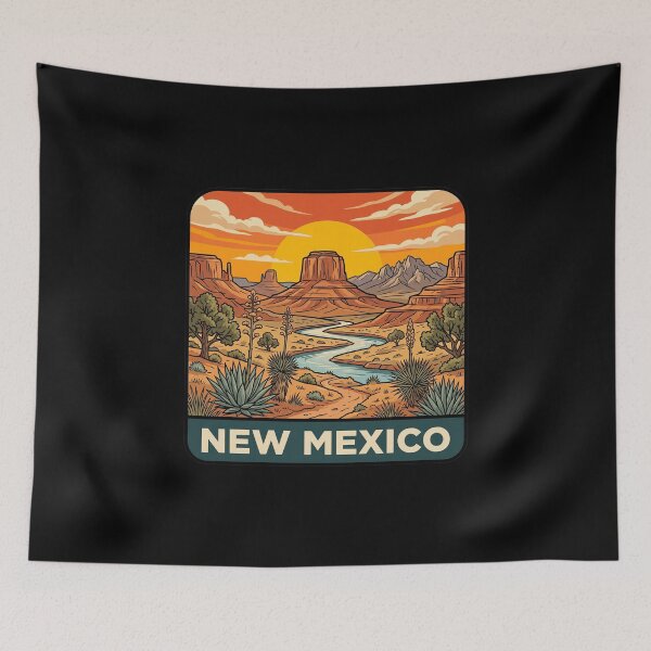 Item preview, Vintage New Mexico Desert Mesa Landscape Travel Art designed and sold by Paper Drip.