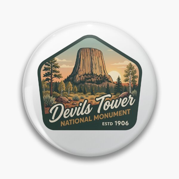 Item preview, Devils Tower National Monument Wyoming Vintage Retro Travel Patch designed and sold by LittleArij.