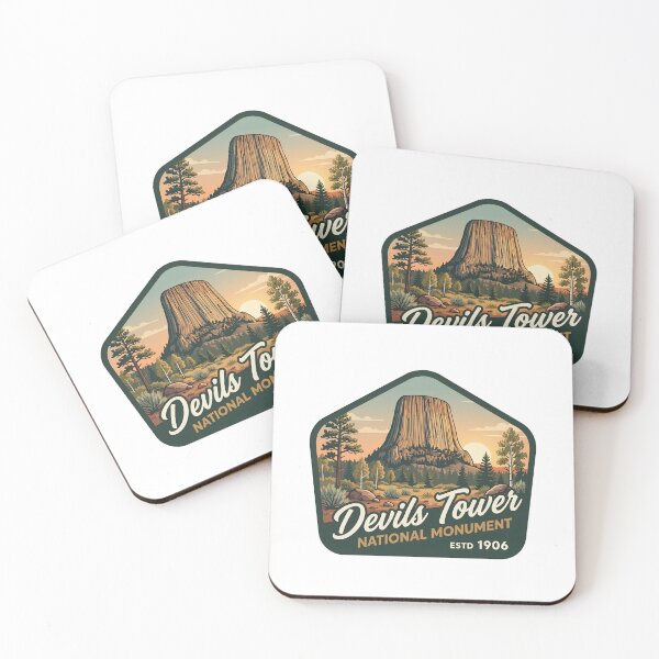 Item preview, Devils Tower National Monument Wyoming Vintage Retro Travel Patch designed and sold by LittleArij.