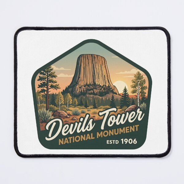 Item preview, Devils Tower National Monument Wyoming Vintage Retro Travel Patch designed and sold by LittleArij.