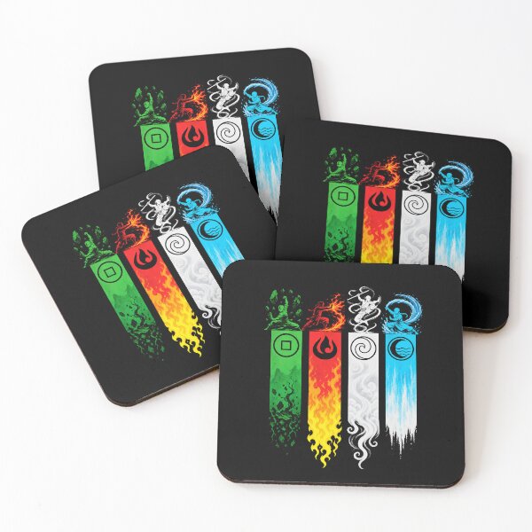 Item preview, Four Elements Master Banners Martial Arts Monk Art designed and sold by lamiarte.