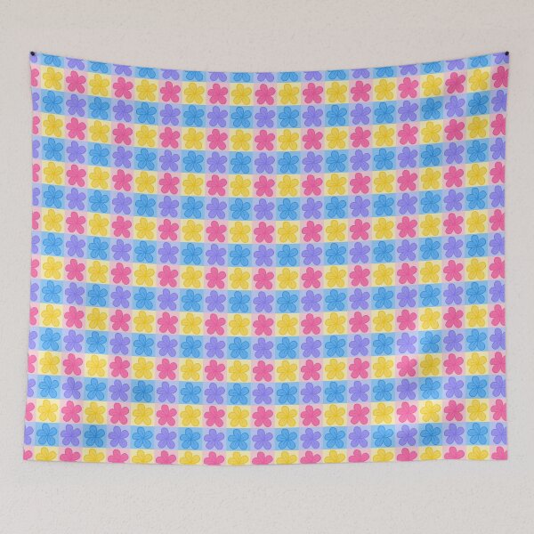 Item preview, Rainbow floral grid designed and sold by CreativelySJ.
