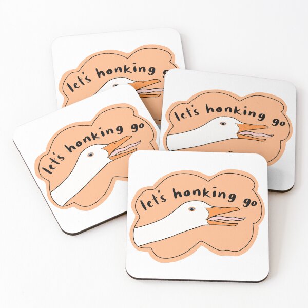 Item preview, Goose “Let’s honking go”, peach w black text designed and sold by Shnuch.