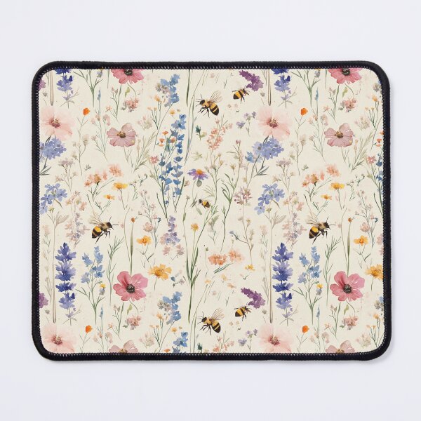 Item preview, Watercolor Wildflower Meadow Bee Pattern designed and sold by naturalplanners.