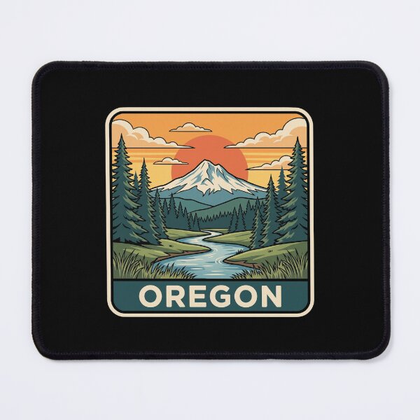 Item preview, Vintage Oregon Mount Hood Alpine River Travel Badge designed and sold by Paper Drip.