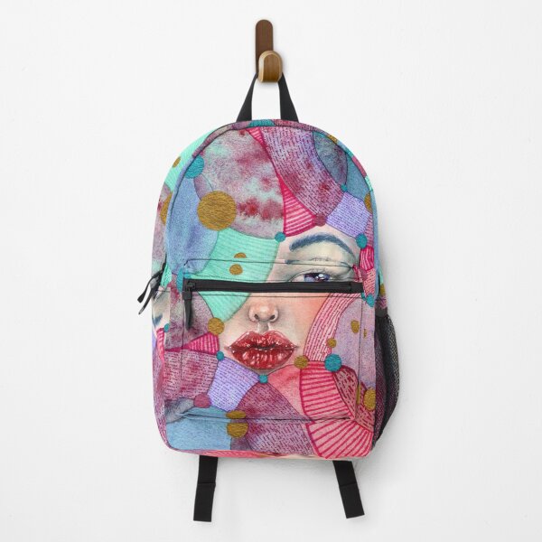Item preview, Geometric Watercolour Woman Portrait, Modern Art | Between the Shapes designed and sold by ArithraStudio.