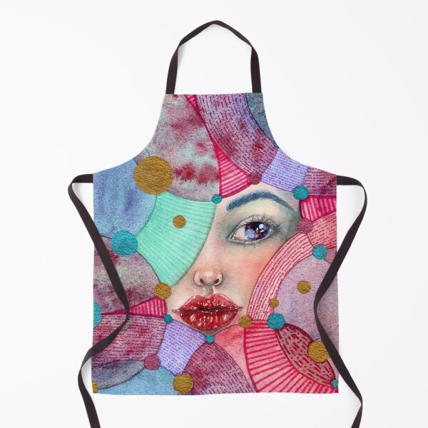 Item preview, Geometric Watercolour Woman Portrait, Modern Art | Between the Shapes designed and sold by ArithraStudio.