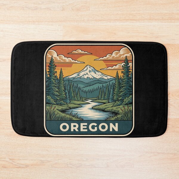Item preview, Vintage Oregon Mount Hood Alpine River Travel Badge designed and sold by Paper Drip.