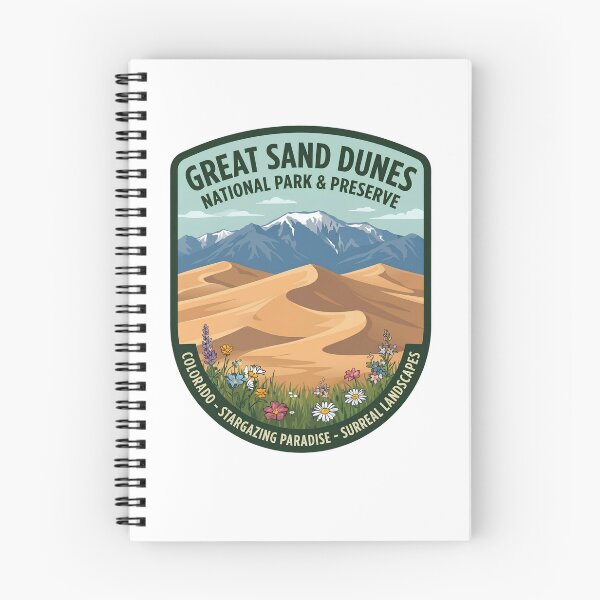 Item preview, Great Sand Dunes National Park Colorado Retro Wildflowers Badge designed and sold by LittleArij.