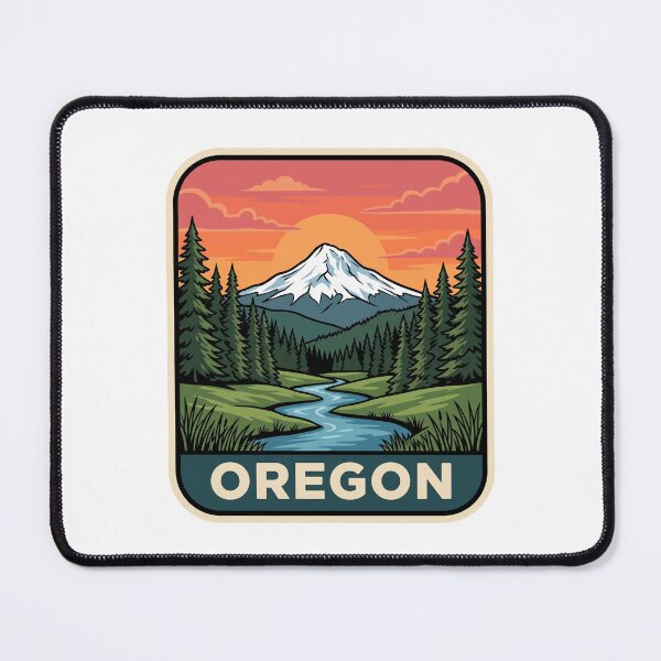 Item preview, Vintage Oregon Mount Hood Alpine River Travel Badge designed and sold by Paper Drip.