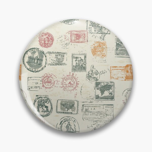 Item preview, Vintage Travel and Passport Stamp Pattern designed and sold by naturalplanners.