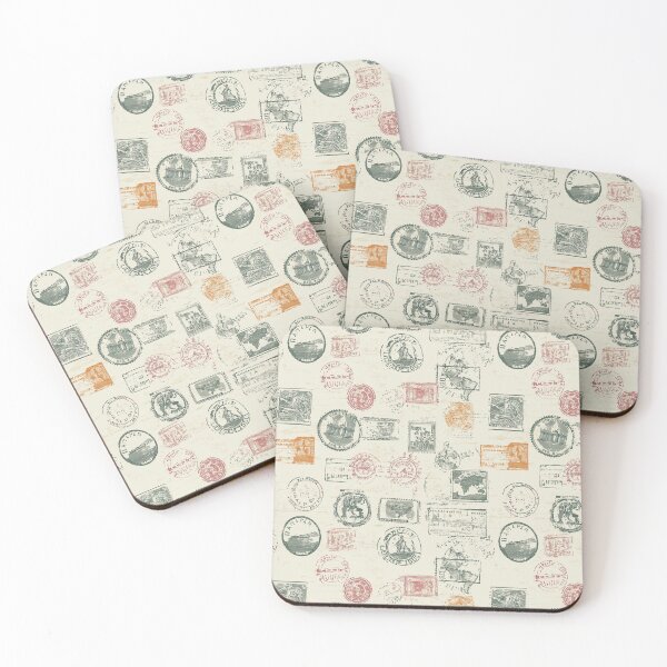 Item preview, Vintage Travel and Passport Stamp Pattern designed and sold by naturalplanners.