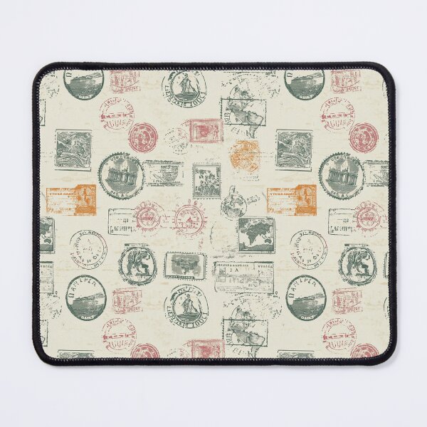 Item preview, Vintage Travel and Passport Stamp Pattern designed and sold by naturalplanners.