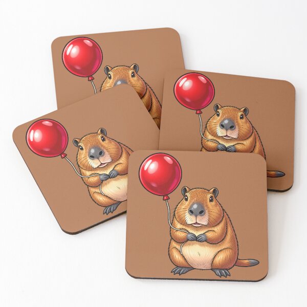 Item preview, Cute Capybara with Red Balloon designed and sold by Hari Arts.