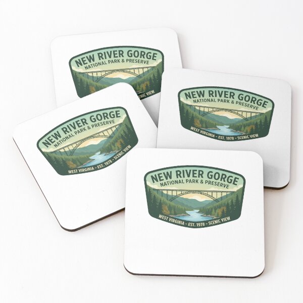Item preview, New River Gorge National Park West Virginia Retro Bridge Badge designed and sold by LittleArij.