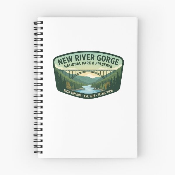 Item preview, New River Gorge National Park West Virginia Retro Bridge Badge designed and sold by LittleArij.