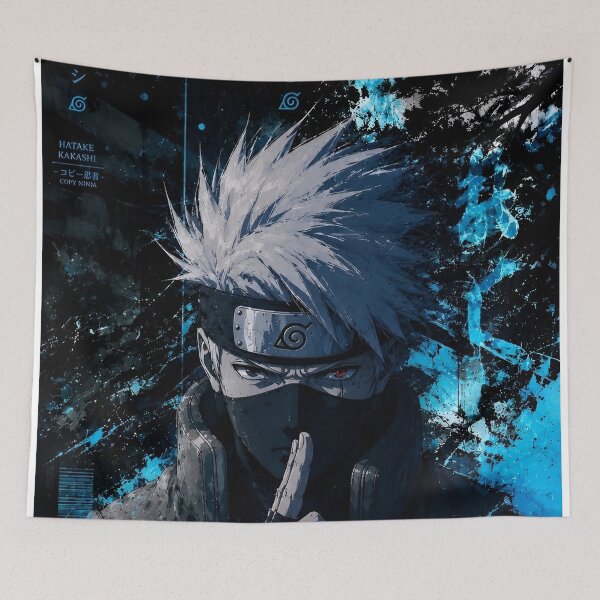 Item preview, Masked Silver-Haired Ninja – Blue Moon Shinobi Anime Art designed and sold by Dyan4.