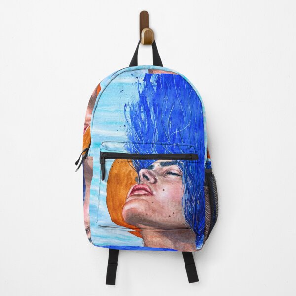 Item preview, Blue Hair Watercolour Woman Portrait Print | Towards the Light designed and sold by ArithraStudio.