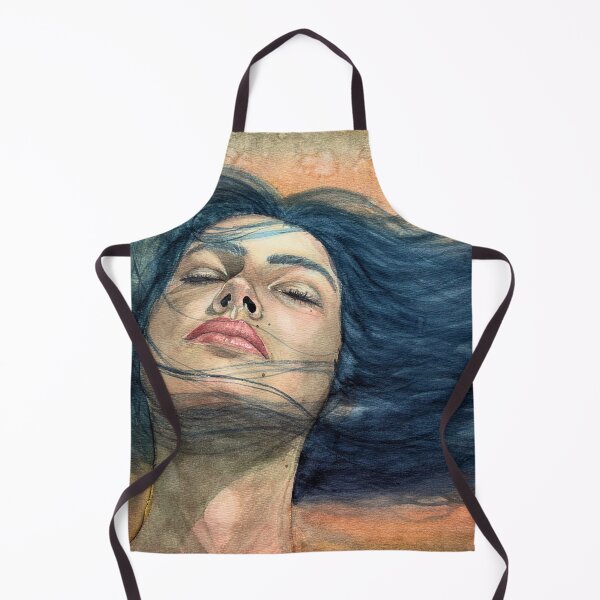 Item preview, Flowing Hair Watercolour Woman Portrait Print | Carried by the Wind designed and sold by ArithraStudio.