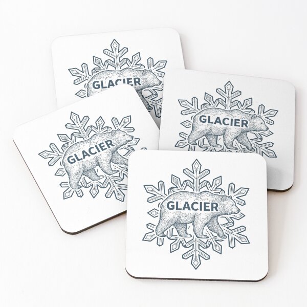 Item preview, Glacier Grizzly Bear Snowflake Vintage Wilderness Silhouette Art designed and sold by LittleArij.